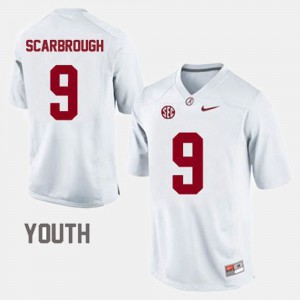 Roll Tide #9 Youth(Kids) Bo Scarbrough Jersey White University College Football 812170-612