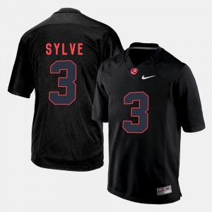Bama #3 Mens Bradley Sylve Jersey Black Stitched Silhouette College 547318-588