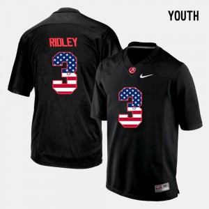 Alabama Roll Tide #3 Kids Calvin Ridley Jersey Black US Flag Fashion High School 995427-260
