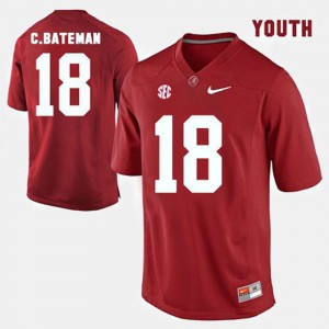 Alabama Crimson Tide #18 For Kids Cooper Bateman Jersey Red NCAA College Football 404380-928