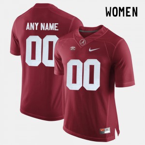 Alabama #00 For Women Customized Jerseys Crimson University College Limited Football 849424-641