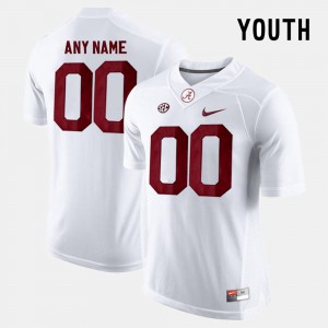 Alabama Roll Tide #00 Kids Customized Jersey White NCAA College Limited Football 975980-752