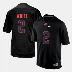 Alabama #2 For Men's DeAndrew White Jersey Black Silhouette College Embroidery 277566-896