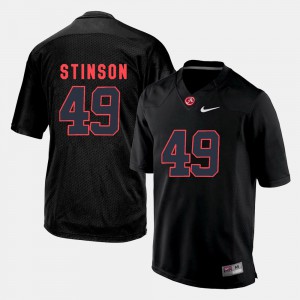 Alabama #49 For Men's Ed Stinson Jersey Black Stitched Silhouette College 728536-856