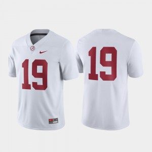 Bama #19 For Men's Jersey White Player Game 672292-602