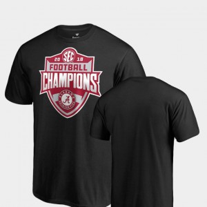 Roll Tide For Men's T-Shirt Black University Big & Tall 2018 SEC Football Champions 604122-966