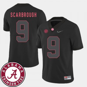 Alabama Crimson Tide #9 For Men Bo Scarbrough Jersey Black 2018 SEC Patch College Football College 902525-770