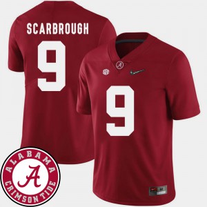 Alabama #9 Mens Bo Scarbrough Jersey Crimson 2018 SEC Patch College Football Stitch 877568-467