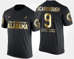 Alabama #9 Men's Bo Scarbrough T-Shirt Black Short Sleeve With Message Gold Limited Player 672727-116