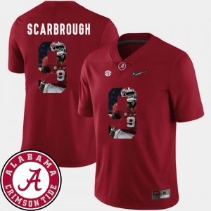 Alabama Roll Tide #9 Men's Bo Scarbrough Jersey Crimson College Football Pictorial Fashion 580338-813