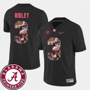 Alabama Crimson Tide #3 For Men Calvin Ridley Jersey Black Embroidery Pictorial Fashion Football 386512-729