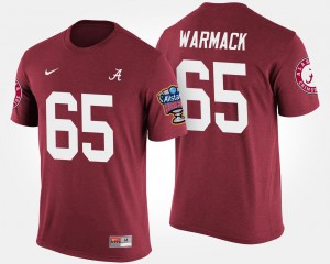 Alabama Crimson Tide #65 Men's Chance Warmack T-Shirt Crimson High School Bowl Game Sugar Bowl 377318-564