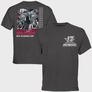 Alabama Crimson Tide Men T-Shirt Charcoal Official College Football Playoff 2017 National Champions Pride Bowl Game 382630-215