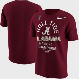 Bama For Men T-Shirt Crimson Embroidery College Football Playoff 2017 National Champions Celebration Victory Bowl Game 111716-579