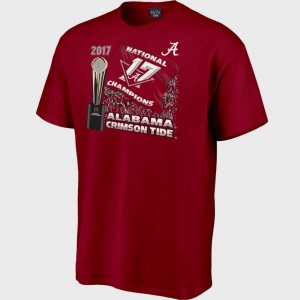 University of Alabama Men T-Shirt Crimson Embroidery College Football Playoff 2017 National Champions Flag Bowl Game 448904-646