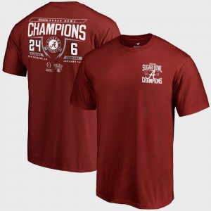 Bama Mens T-Shirt Crimson College College Football Playoff 2018 Sugar Bowl Champions Fullback Score Bowl Game 288228-821