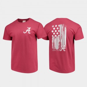 Alabama Roll Tide Men's T-Shirt Crimson Embroidery Comfort Colors Baseball Flag 661912-688
