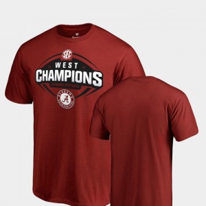 University of Alabama Mens T-Shirt Crimson College College Football Big & Tall 2018 SEC West Division Champions 692060-254
