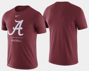 Alabama Crimson Tide Men T-Shirt Crimson Dugout Performance College Baseball Official 273448-362