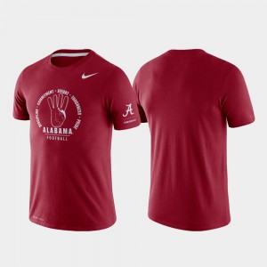 Alabama Men T-Shirt Crimson Tri-Blend Performance Rivalry Stitched 524398-182