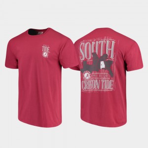 University of Alabama For Men's T-Shirt Crimson Comfort Colors Welcome to the South Stitch 531362-690