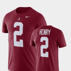 Bama #2 For Men's Derrick Henry T-Shirt Crimson Football Performance Official 877731-548