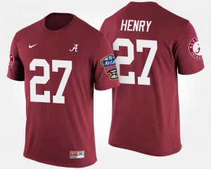Alabama Roll Tide #27 Men's Derrick Henry T-Shirt Crimson NCAA Bowl Game Sugar Bowl 786189-954