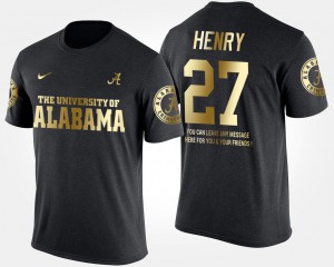 University of Alabama #27 Men's Derrick Henry T-Shirt Black College Gold Limited Short Sleeve With Message 914767-177