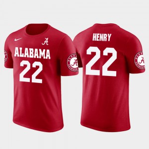 University of Alabama #22 For Men's Derrick Henry T-Shirt Red Tennessee Titans Football Future Stars NCAA 264131-409