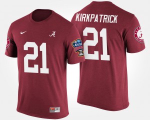 Alabama #21 Men's Dre Kirkpatrick T-Shirt Crimson High School Sugar Bowl Bowl Game 229112-831