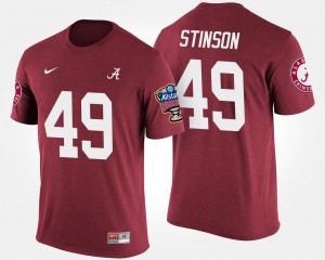 Alabama #49 For Men Ed Stinson T-Shirt Crimson Sugar Bowl Bowl Game Alumni 808286-801