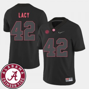 Bama #42 For Men's Eddie Lacy Jersey Black Stitched College Football 2018 SEC Patch 273556-357