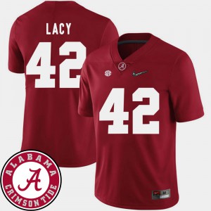 University of Alabama #42 For Men Eddie Lacy Jersey Crimson College College Football 2018 SEC Patch 538504-314