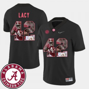 Alabama #42 For Men's Eddie Lacy Jersey Black Football Pictorial Fashion Alumni 245713-545