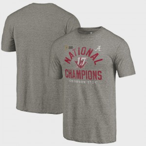 Bama For Men's T-Shirt Gray College Football Playoff 2017 National Champions Long Snap Bowl Game NCAA 454810-175