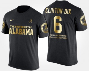 Alabama #6 Mens Ha Ha Clinton-Dix T-Shirt Black College Short Sleeve With Message Gold Limited 853634-916