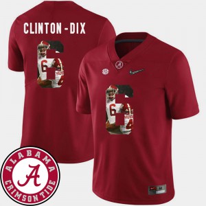 Alabama Roll Tide #6 For Men Ha Ha Clinton-Dix Jersey Crimson Football Pictorial Fashion NCAA 852261-800