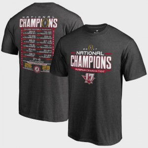 Bama Men's T-Shirt Heather Gray College Football Playoff 2017 National Champions Schedule Bowl Game University 383242-768