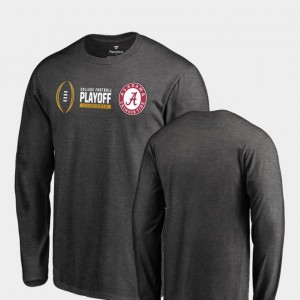 Alabama Roll Tide Mens T-Shirt Heather Gray Cadence Long Sleeve 2018 College Football Playoff Bound High School 405882-634
