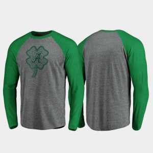 Alabama Mens T-Shirt Heathered Gray Raglan Long Sleeve Celtic Charm St. Patrick's Day High School 155223-377
