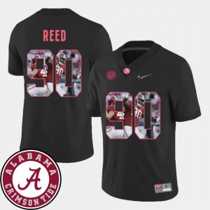University of Alabama #90 Men Jarran Reed Jersey Black Football Pictorial Fashion NCAA 418699-283