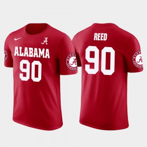Alabama #90 Mens Jarran Reed T-Shirt Red Seattle Seahawks Football Future Stars Stitched 941821-726