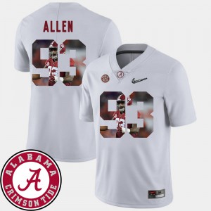 Alabama Roll Tide #93 Men Jonathan Allen Jersey White Embroidery Football Pictorial Fashion 837201-990