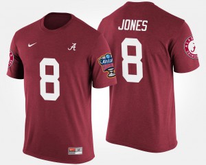 Alabama Roll Tide #8 For Men Julio Jones T-Shirt Crimson Sugar Bowl Bowl Game Embroidery 921792-176