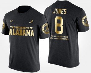 Bama #8 Men Julio Jones T-Shirt Black Embroidery Gold Limited Short Sleeve With Message 857666-124