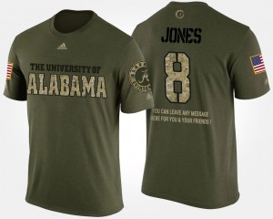 Bama #8 Men Julio Jones T-Shirt Camo Short Sleeve With Message Military Stitched 199027-735