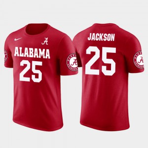 Bama #25 Men Kareem Jackson T-Shirt Red Embroidery Future Stars Houston Texans Football 479377-623