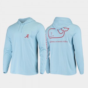 Bama For Men T-Shirt Light Blue Hooded Long Sleeve Whale University 293482-245