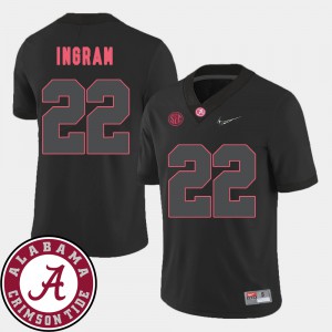 Alabama Crimson Tide #22 For Men Mark Ingram Jersey Black 2018 SEC Patch College Football University 594980-510