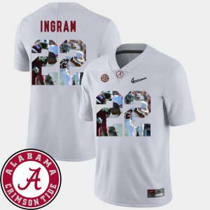 Alabama Crimson Tide #22 Men's Mark Ingram Jersey White Stitched Pictorial Fashion Football 631860-207